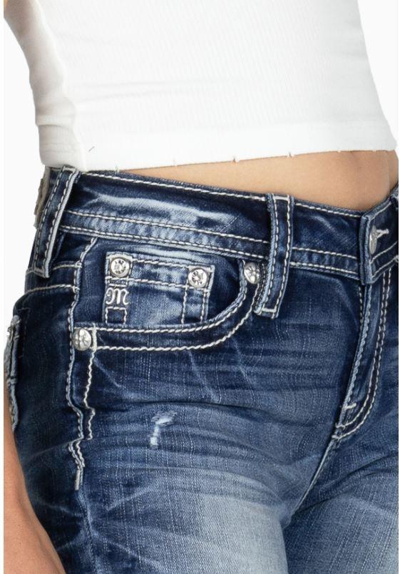 Miss Me Woven Cross Stitch Womens Bootcut Jeans M3444B102V
