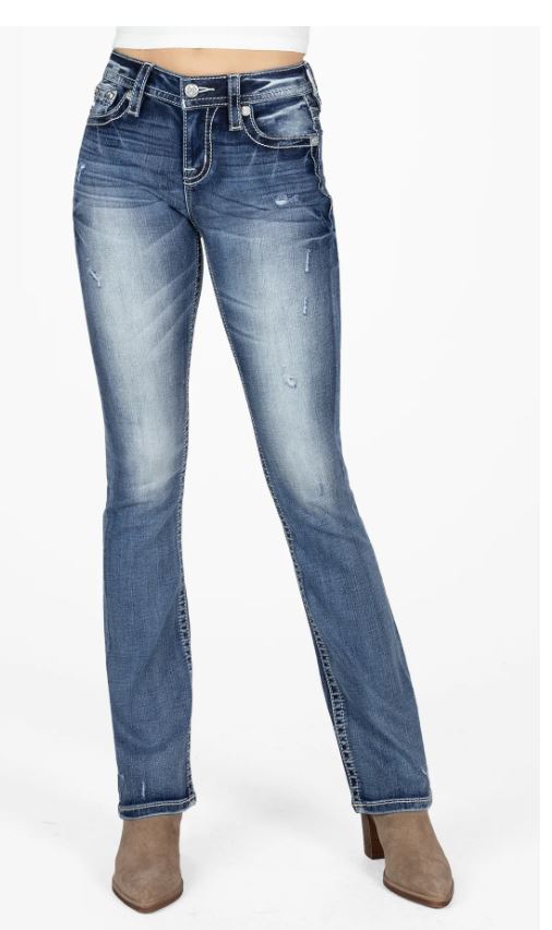 Miss Me Woven Cross Stitch Womens Bootcut Jeans M3444B102V