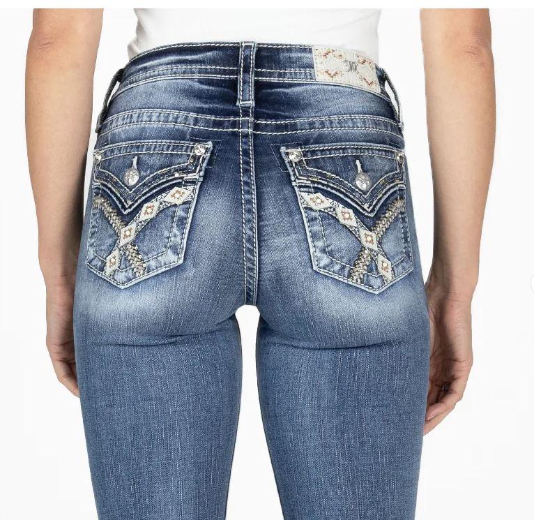Miss Me Woven Cross Stitch Womens Bootcut Jeans M3444B102V