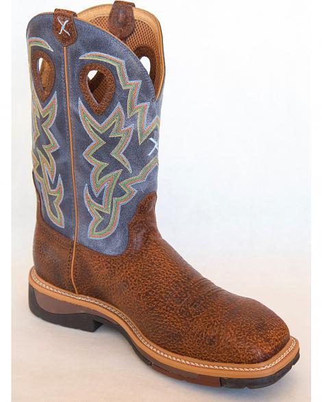 MLCW016 Peanut Color Twisted X Navy Lite Cowboy Mens Work Boot