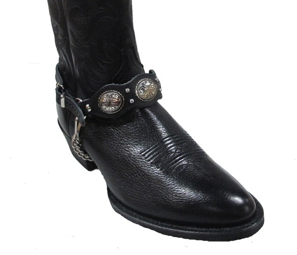 MM680NDV Black Leather Strap with Concho Almax Boot Bracelet