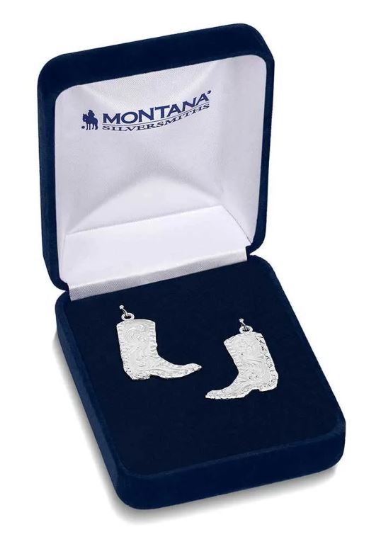 Montana Silversmith Chiseled Boots Earrings ER5668
