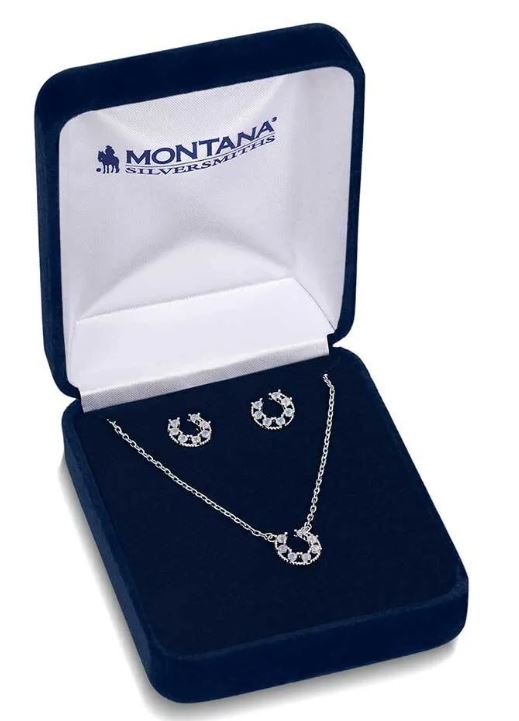 Montana Silversmith Delicate Glamour Horseshoe Jewelry Set JS5769