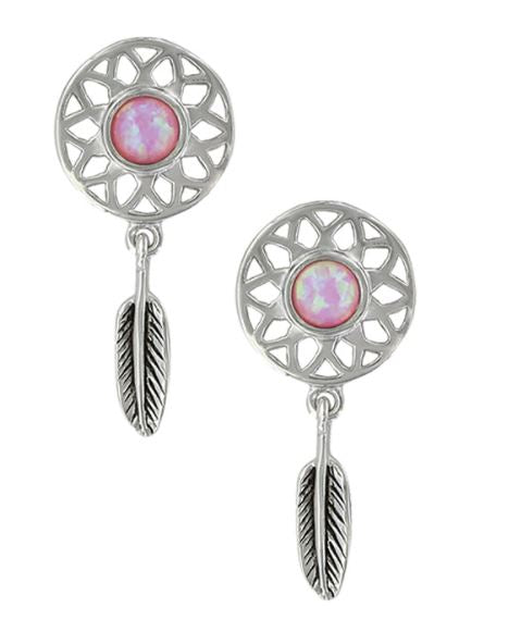 Montana Silversmith Dreaming in Pink Opal Earrings ER3853