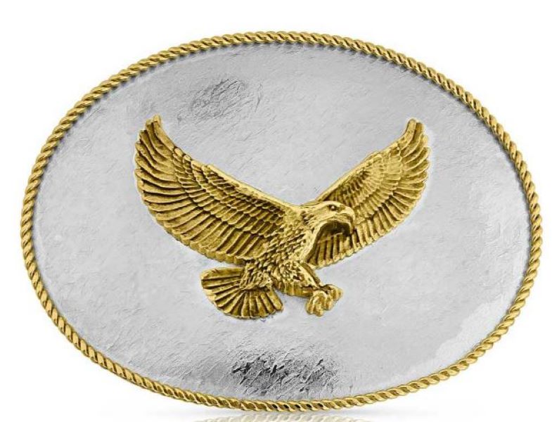 Montana Silversmith German Silver Rippling Water Buckle with Eagle G2149-697