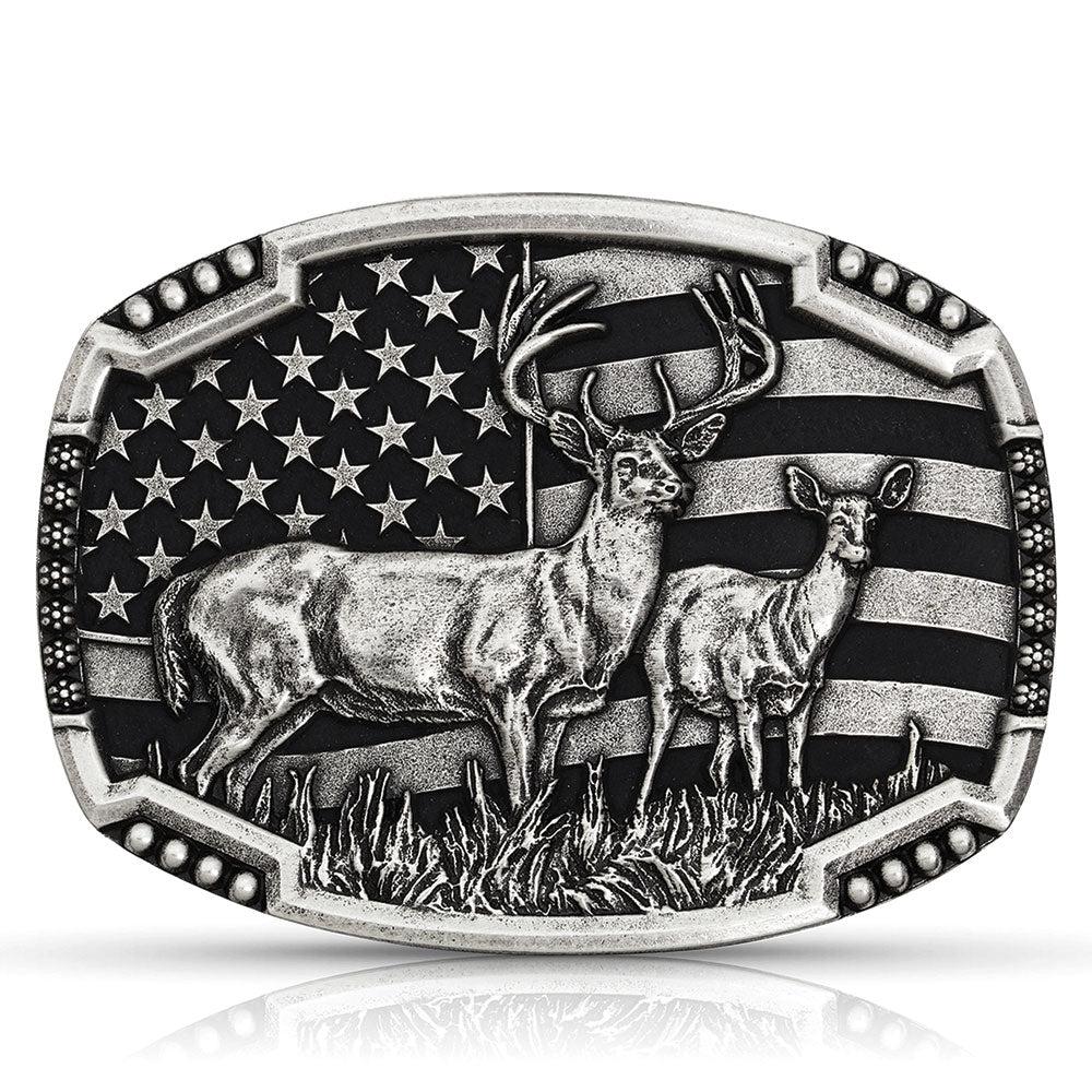 Montana Silversmith Matched Pair Deer Flag Buckle A785S