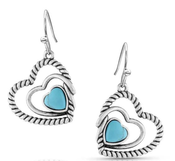 Montana Silversmith Silver Turquoise Heart Earrings ER5179