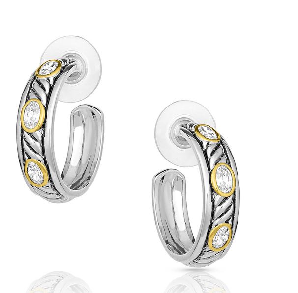 Montana Silversmith Woven Rope Inset Hoop Earring ER4834