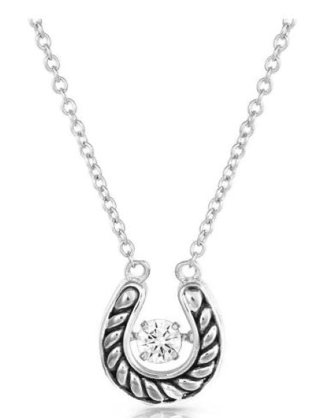 Montana Silversmiths Dancing With Luck Crystal Horseshoe Necklace NC5463