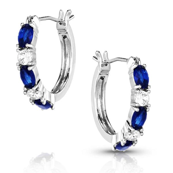Montana Silversmiths Endless Montana Blue Crystal Hoop Women's Earrings ER5641