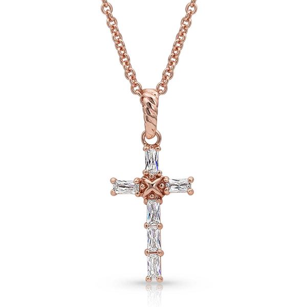 Montana Silversmiths Entwined Rose Gold Brilliant Cross Women's Necklace NC3239RG
