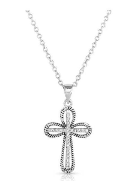 Montana Silversmiths Expressive Faith Crystal Cross Necklace NC5470