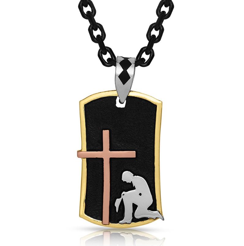 Montana Silversmiths Faith Freedom Men's Dog Tag Necklace NC4778