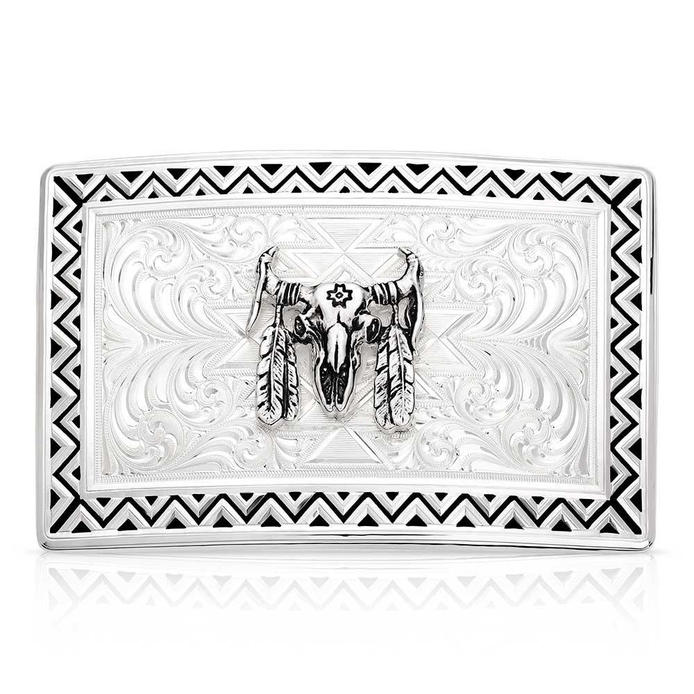 Montana Silversmiths Four Winds buckle with Buffalo Skull 54210-447M