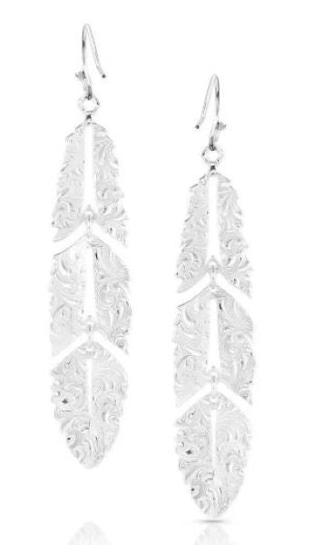 Montana Silversmiths Freedom Feather American Made Earrings AMER5459