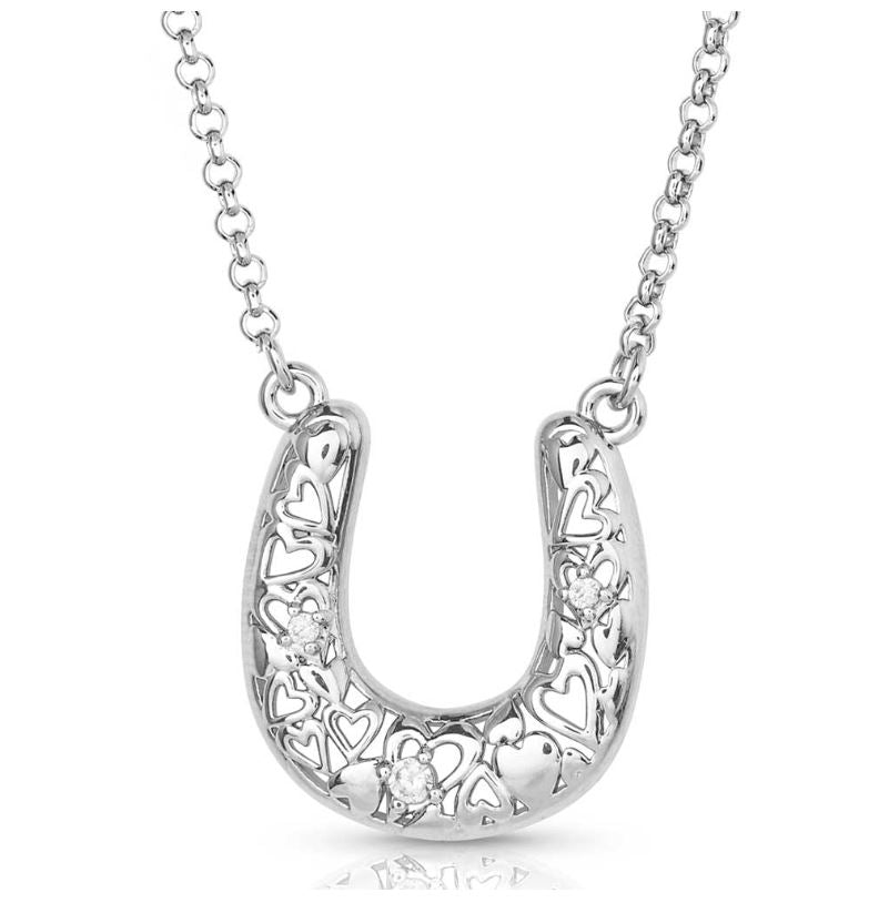 Montana Silversmiths Heartfelt Luck Horseshoe Necklace NC5700