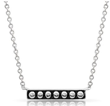 Montana Silversmiths Ladies Silver Classic Beaded Bar Necklace NC4322