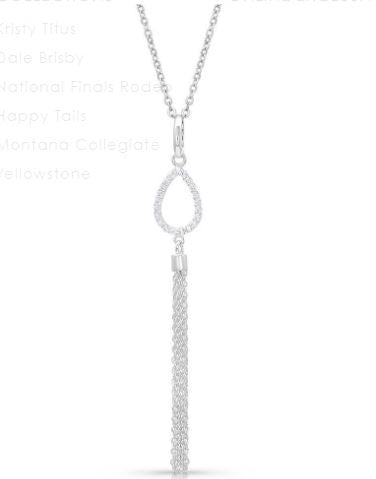 Montana Silversmiths Ladies Silver Teardrop Fringe Necklace NC4466