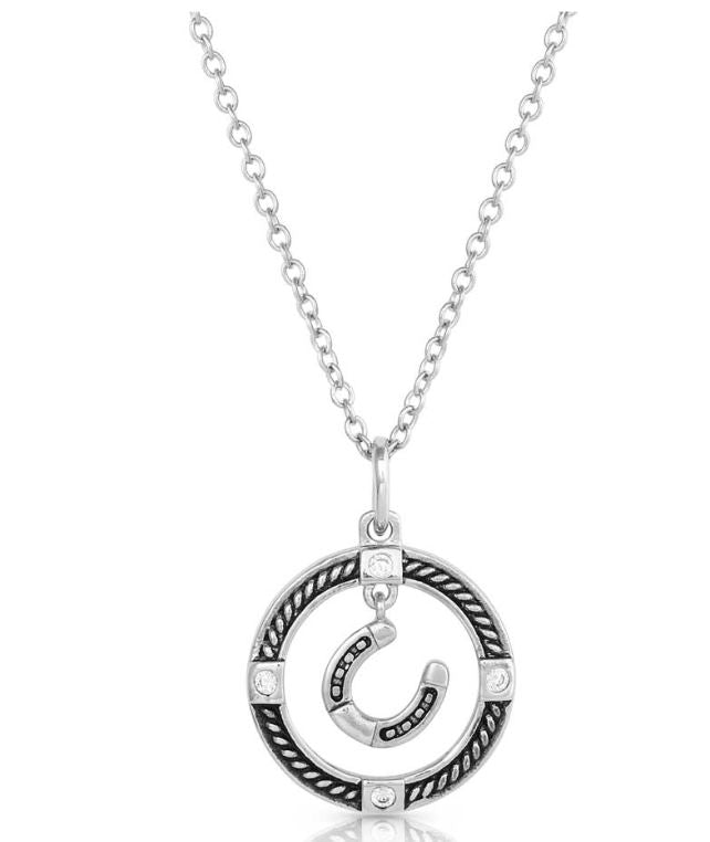 Montana Silversmiths Luck of the Draw Horseshoe Necklace NC5360