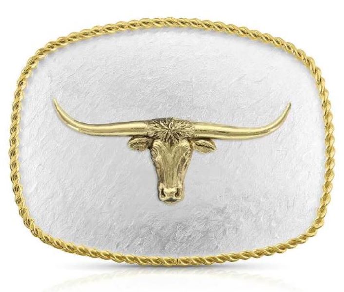 Montana Silversmiths Rippling Waters Longhorn Buckle 6509-767M