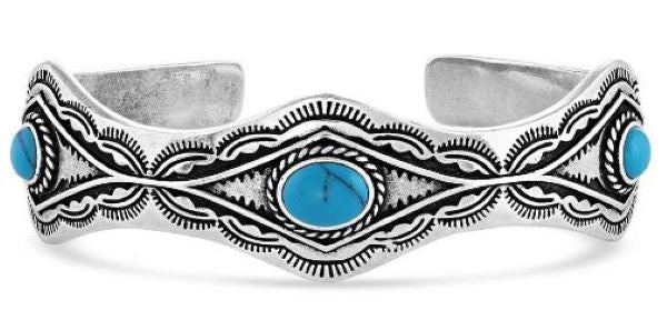 Montana Silversmiths Seeing Eye Aztec Turquoise Silver Cuff BC5029