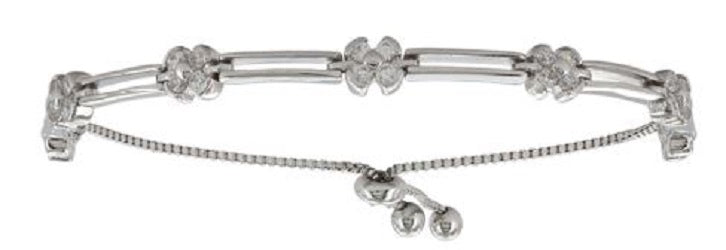 Montana Silversmiths Silver Double Barred Flower Womens Bolo Bracelet BC3871