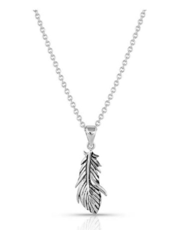 Montana Silversmiths Silver Feather Pendant Necklace NC4933