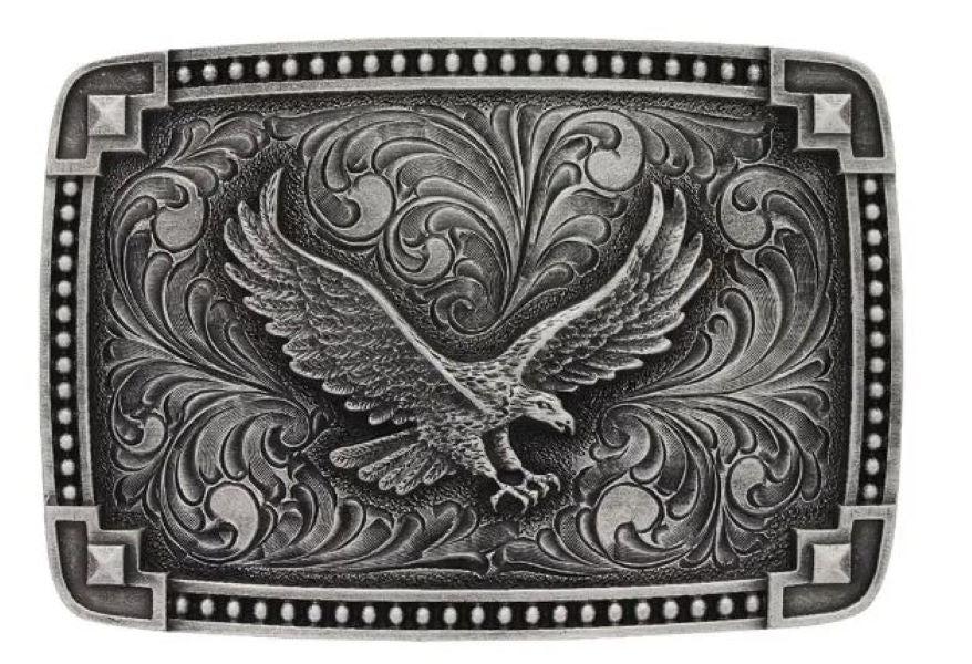 Montana Silversmiths Silver Plated Classic Antiqued Attitude Buckle with Soaring Eagle A566