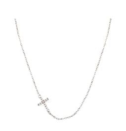 Montana Silversmiths Silver Quiet Faith Tiny Crystal Cross Womens Choker Neckalce NC1510