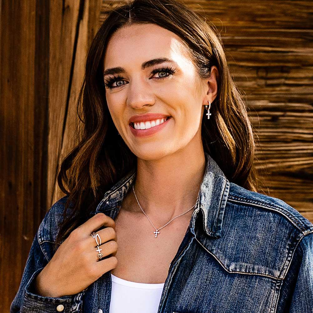 Montana Silversmiths Simple Belief Crystal Cross Necklace NC5859