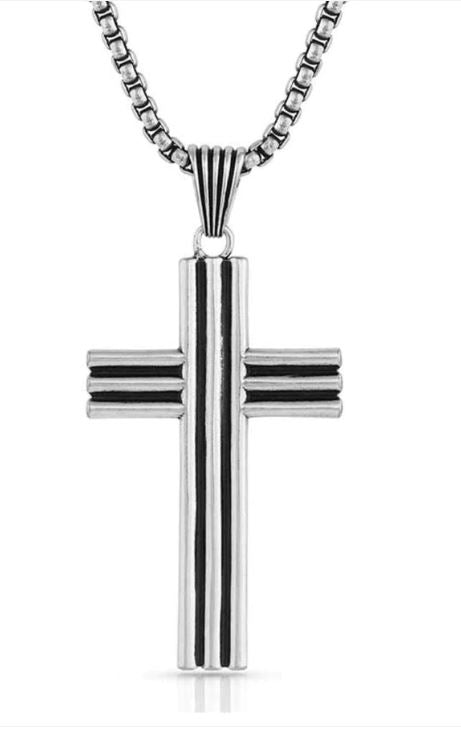 Montana Silversmiths Trinity Lines Cross Necklace NC5273