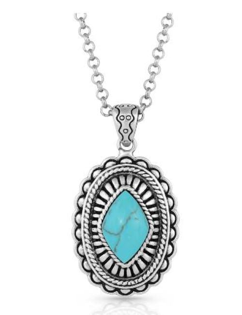 Montana Silversmiths Turquoise Stamped Pendant Necklace NC5035