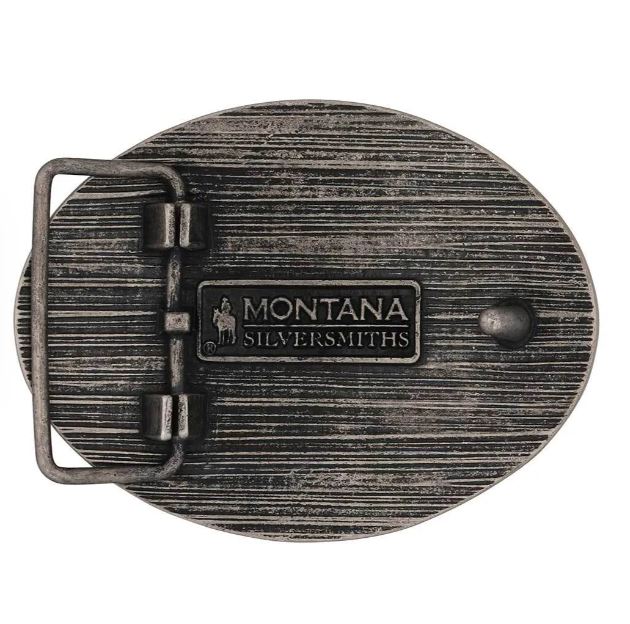 Montana Silversmiths Two-Tone Longhorn Attitude Buckle A1015P