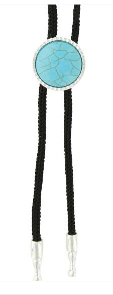 Montana Silversmiths Womens Turquoise Blue Concho Bolo Tie ABT4258