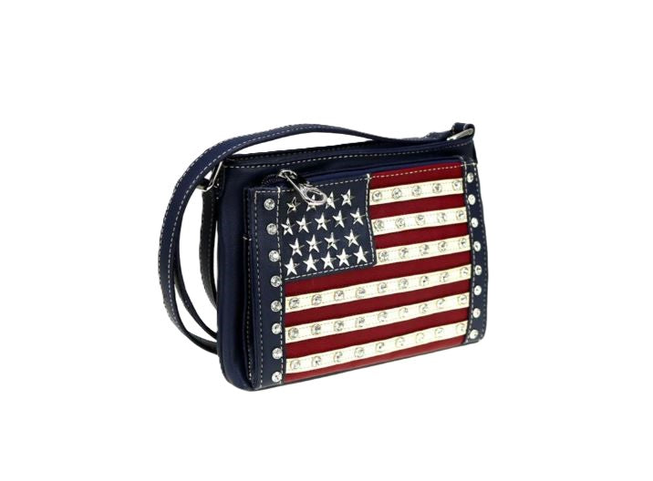 Montana West Navy American Pride Organizer Crossbody Bag US04-8362NY