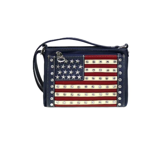 Montana West Navy American Pride Organizer Crossbody Bag US04-8362NY