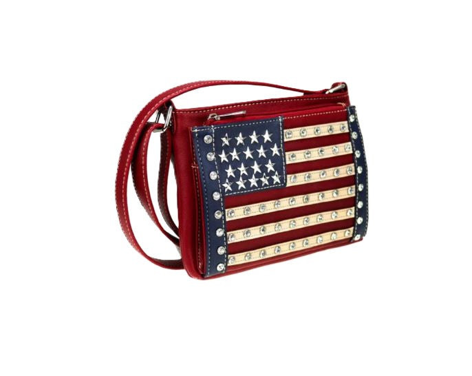 Montana West Red American Pride Organizer Crossbody Bag US04-8362RD