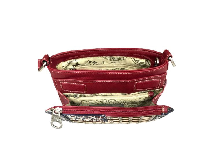 Montana West Red American Pride Organizer Crossbody Bag US04-8362RD