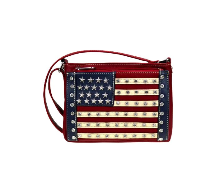Montana West Red American Pride Organizer Crossbody Bag US04-8362RD