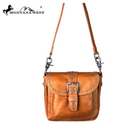 Montana West Studded Leather Crossbody Bag RLC-L089