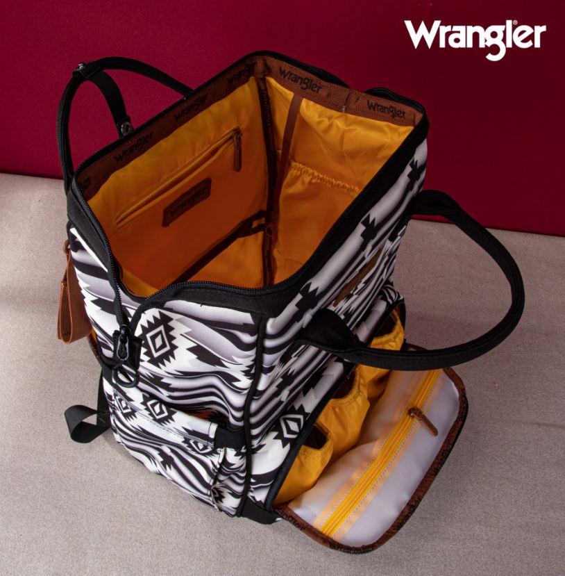 Montana West Wrangler Black Aztec Printed Callie Backpack WG2204-9110