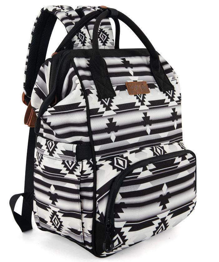 Montana West Wrangler Black Aztec Printed Callie Backpack WG2204-9110