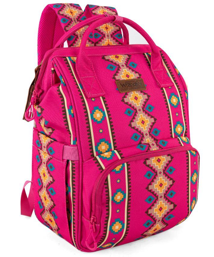 Montana West Wrangler Hot Pink Aztec Printed Callie Backpack WG2204-9110