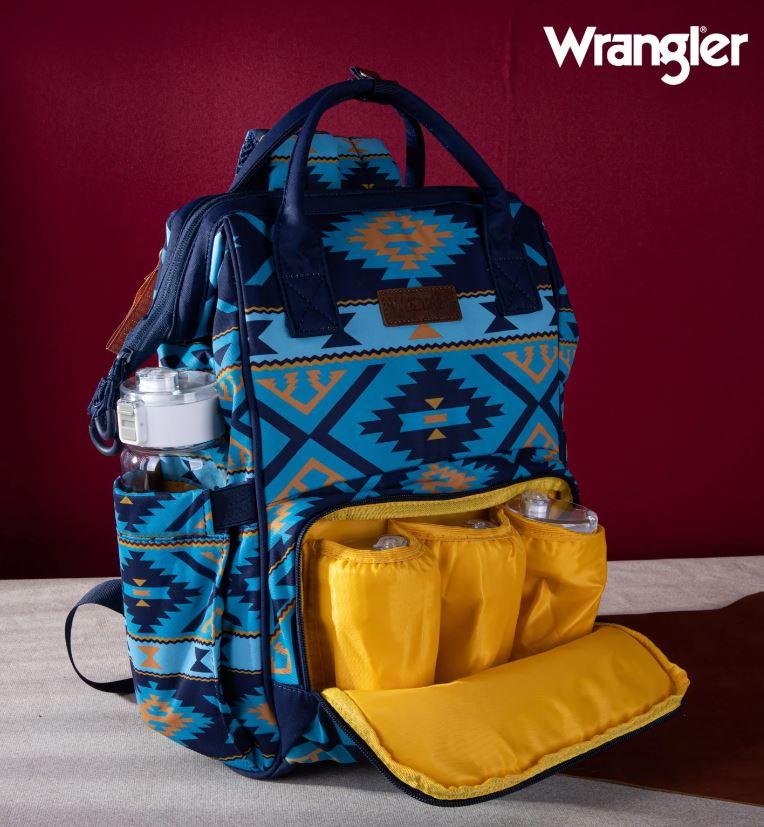 Montana West Wrangler Navy Aztec Printed Callie Backpack WG2204-9110