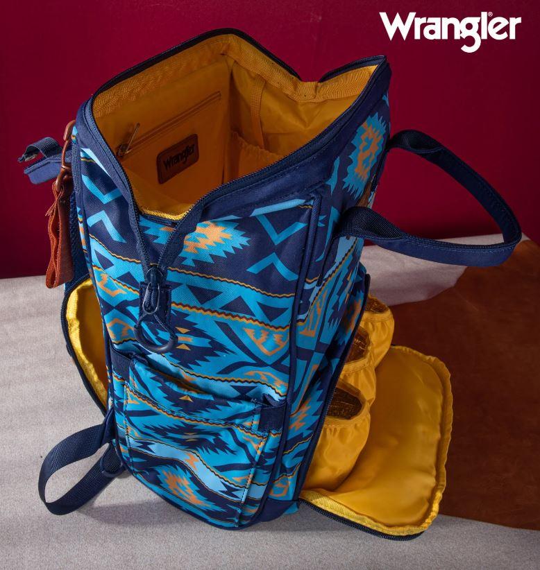 Montana West Wrangler Navy Aztec Printed Callie Backpack WG2204-9110