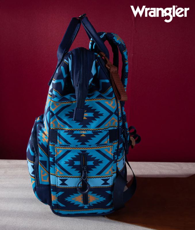 Montana West Wrangler Navy Aztec Printed Callie Backpack WG2204-9110