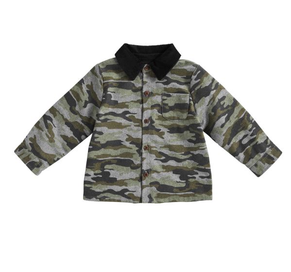 Mud Pie Camo Boys Shacket With Corduroy Collar 11080099
