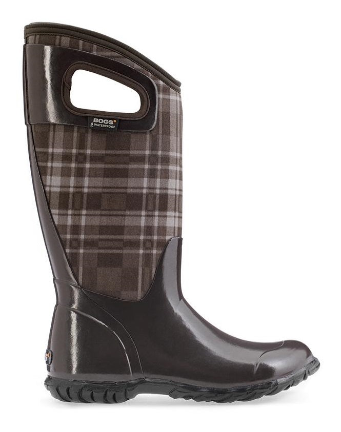 Multi Plaid Tall Waterproof Insulated Bogs Womens Rain Boots