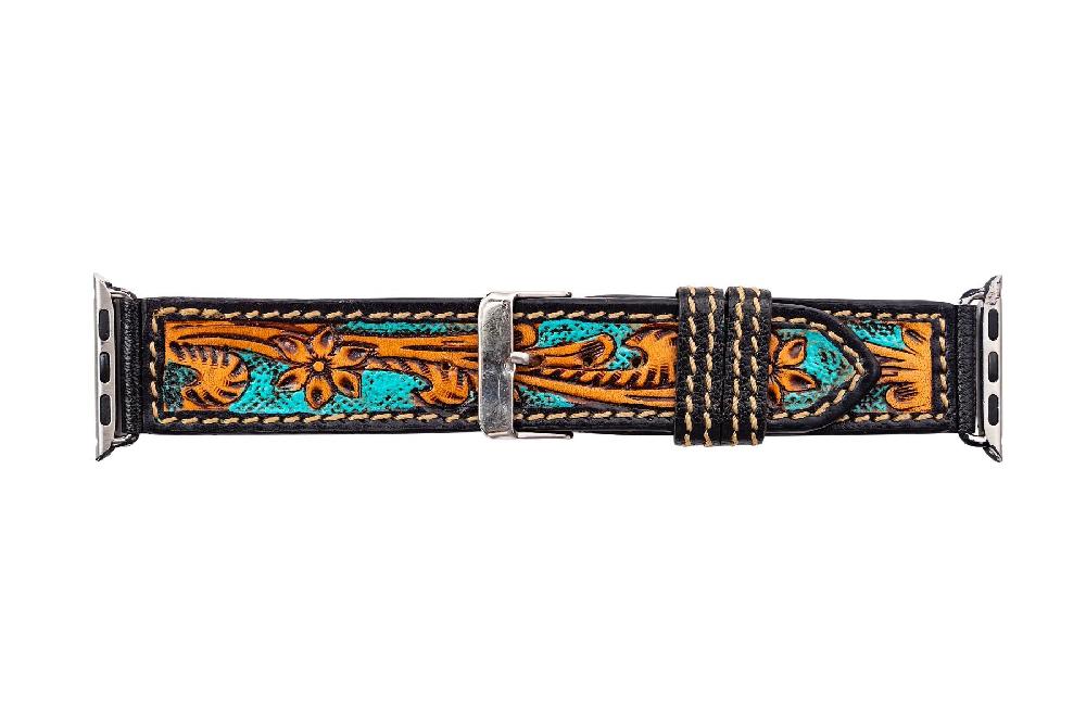 Myra Bag 38mm/40mm Dawson Creek Hand-tooled Leather Watchband S-9695