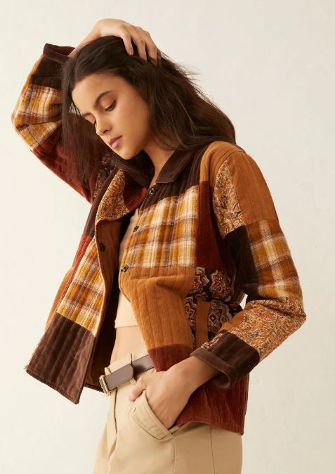 Myra Bag Aldrika Plaid Colorblock Women's Jacket B24W-10349